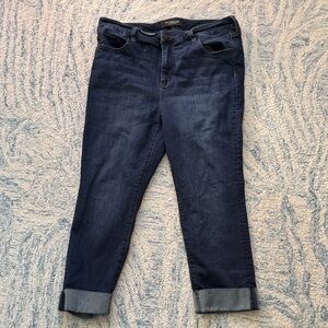 Liverpool Los Angeles cuff crops stretch ecological jeans 14